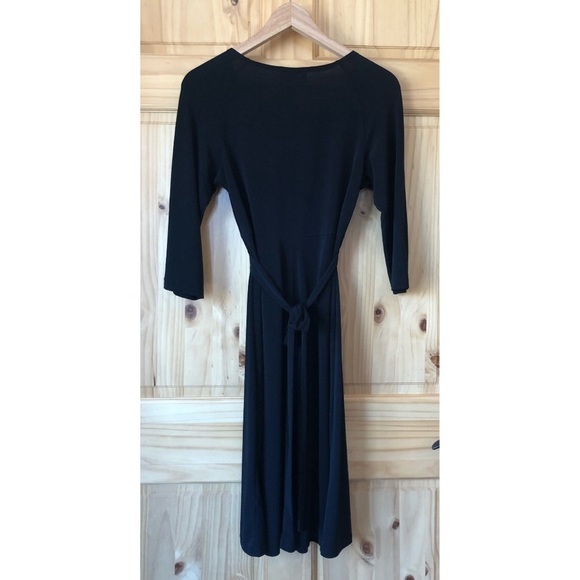 AB Studio Mock Wrap Figure Flattering Tie Back Dress Size M - Picture 3 of 6